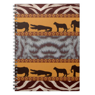 Carnet Impression d'animal de Tigre Blanc Tribal Africain