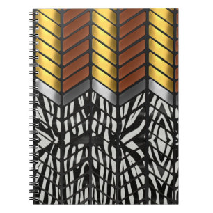 Carnet Impression d'animal zèbre à chevron zigzag moderne