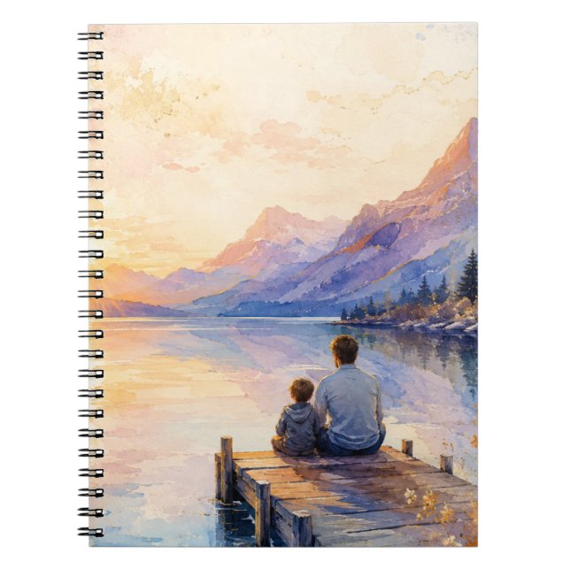 Carnet Impression d'art aquarelle du lac Père et Fils (Devant)
