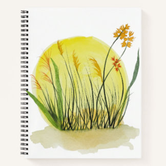 Carnet Impression d'art aquarelle Prairie Dorée