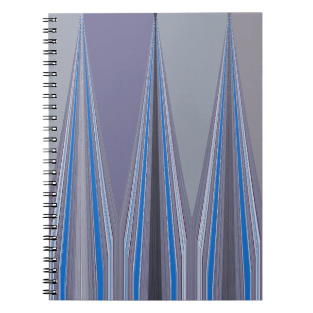 Carnet Impression d'art chevron bleu, violet, gris (Devant)