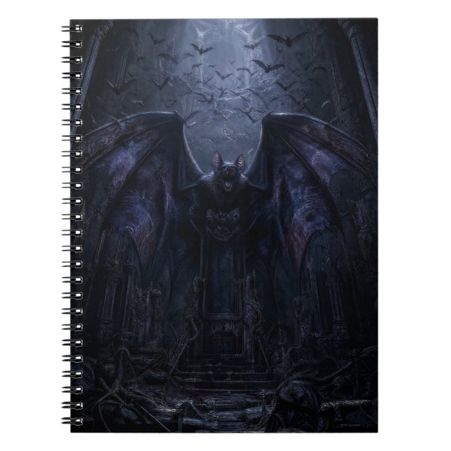 Carnet Impression d'art de chauve-souris gothique nuit so (Devant)