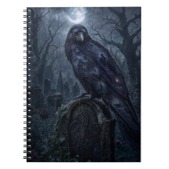 Carnet Impression d'art de corbeau gothique sombre au cla (Devant)