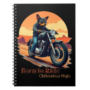Carnet Impression d'art de moto Chihuahua né pour rouler