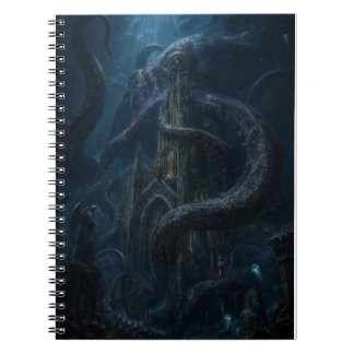 Carnet Impression d'art du monstre marin kraken gothique