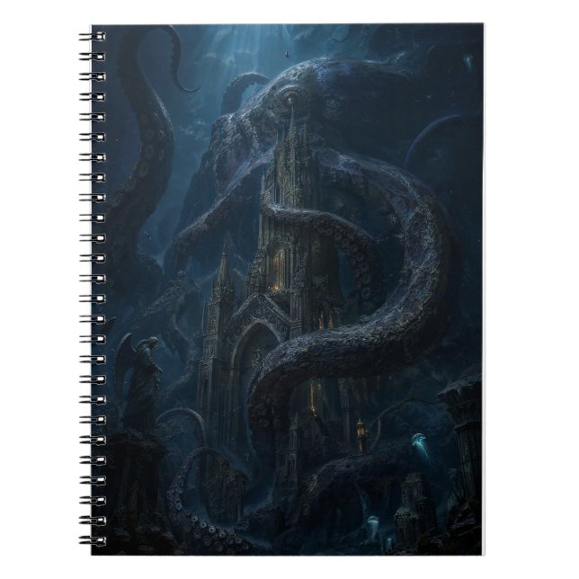 Carnet Impression d'art du monstre marin kraken gothique  (Devant)
