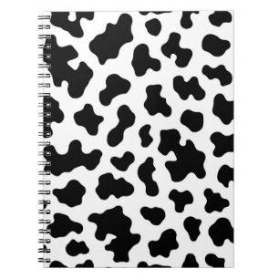 Carnet Impression de cuir de vache noir et blanc 