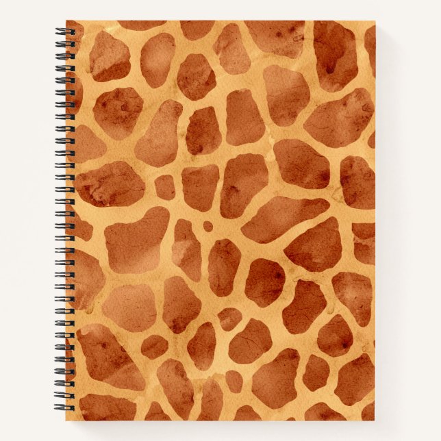 Carnet Impression de girafe aquarelle (Devant)