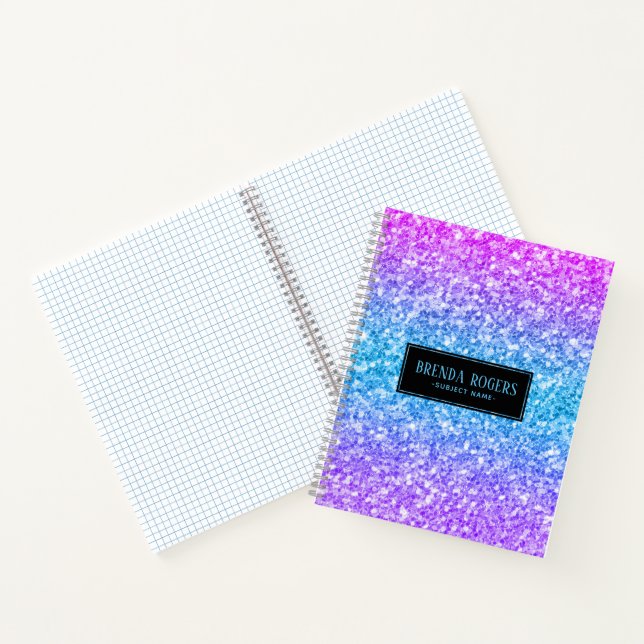 Carnet Impression de paillettes factices colorées (Intérieur)