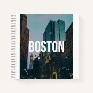 Carnet Impression de paysage urbain vintage de Boston - A