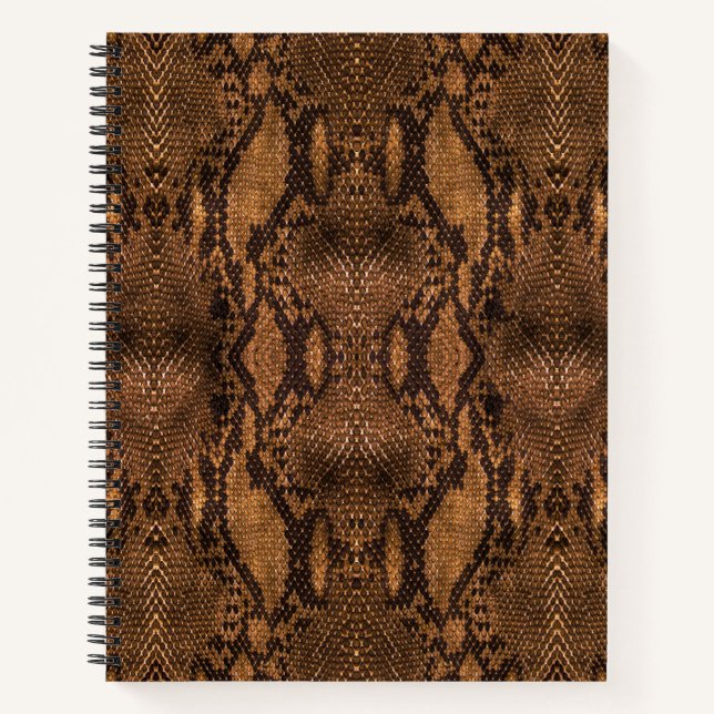 Carnet Impression de peau de serpent marron (Devant)