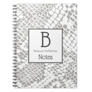 Carnet Impression de peau de serpent moderne blanche   No