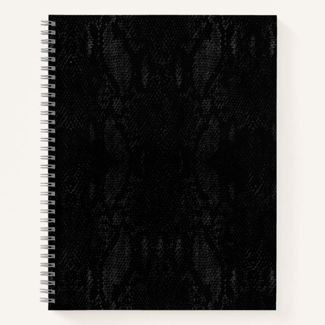 Carnet Impression de peau de serpent noir (Devant)