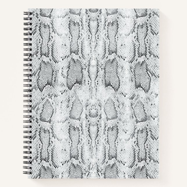 Carnet Impression de peau de serpent Python blanc (Devant)