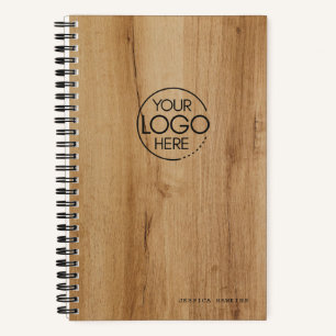 Carnet Impression de placage de bois léger tendance Logo 
