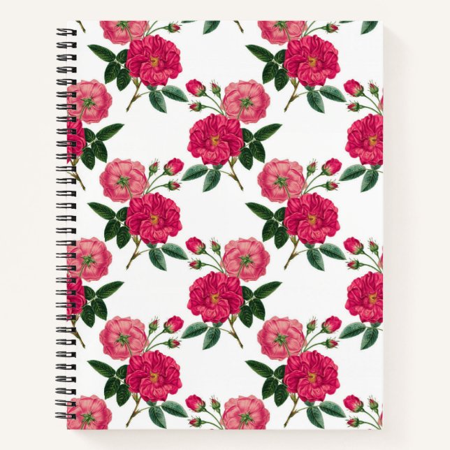 Carnet Impression de rose rose (Devant)
