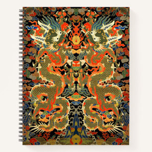 Carnet Impression de textile de dragon chinois vintage Ar