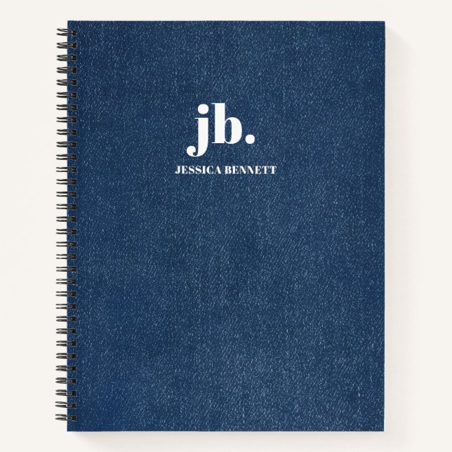 Carnet Impression de texture de jeans en denim moderne Mo (Devant)