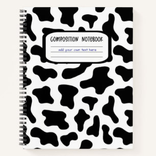 Carnet Impression de vache noire et blanche