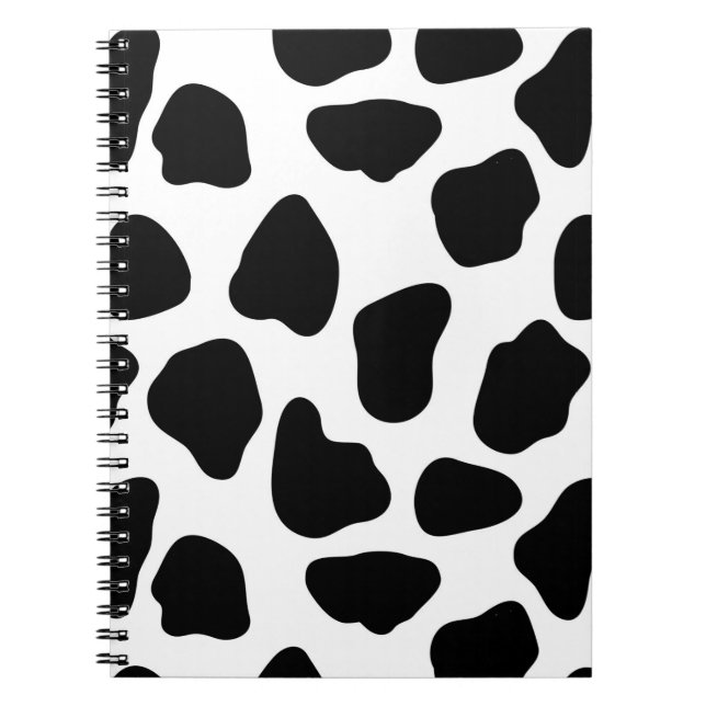 Carnet Impression de vache noire et blanche (Devant)