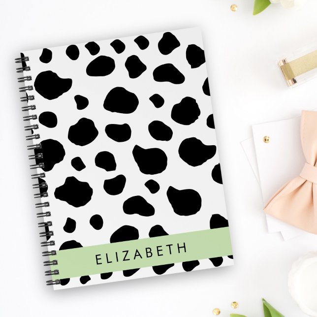 Carnet Impression De Vache, Spots De Vache, Noir Et Blanc (Créateur téléchargé)