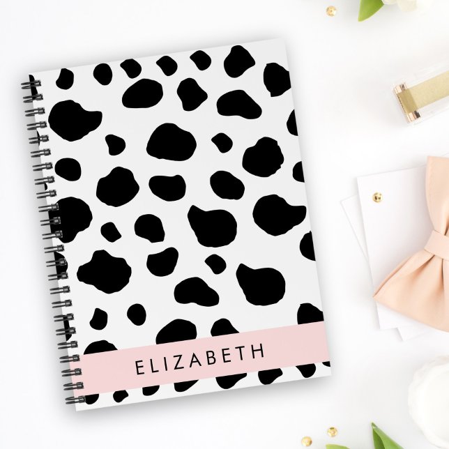 Carnet Impression De Vache, Spots De Vache, Noir Et Blanc (Créateur téléchargé)
