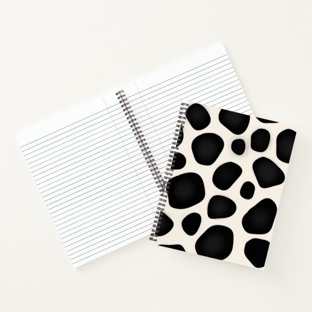 Carnet Impression de vache tache noire et blanche (Intérieur)