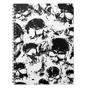 Carnet impression des crânes de grunge