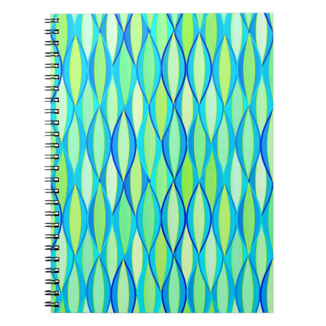 Carnet Impression du ruban du milieu du siècle - turquois (Devant)