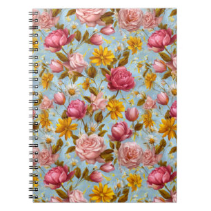 Carnet Impression florale de style antique