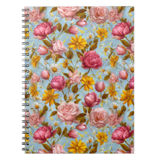 Carnet Impression florale de style antique