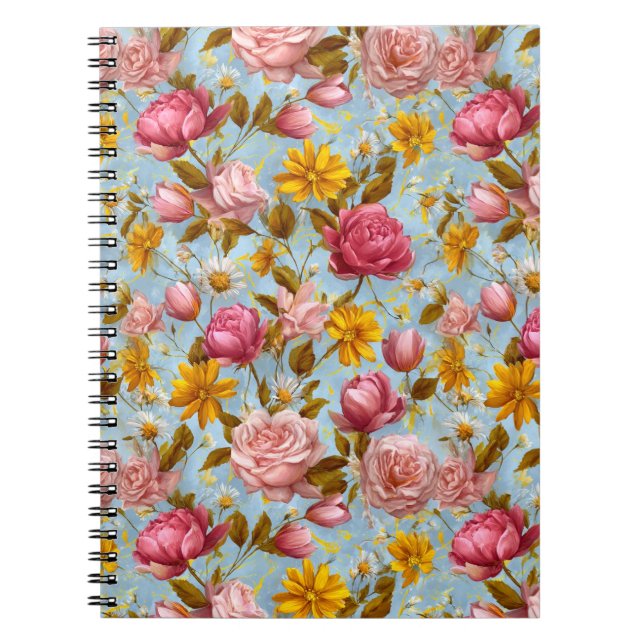 Carnet Impression florale de style antique (Devant)