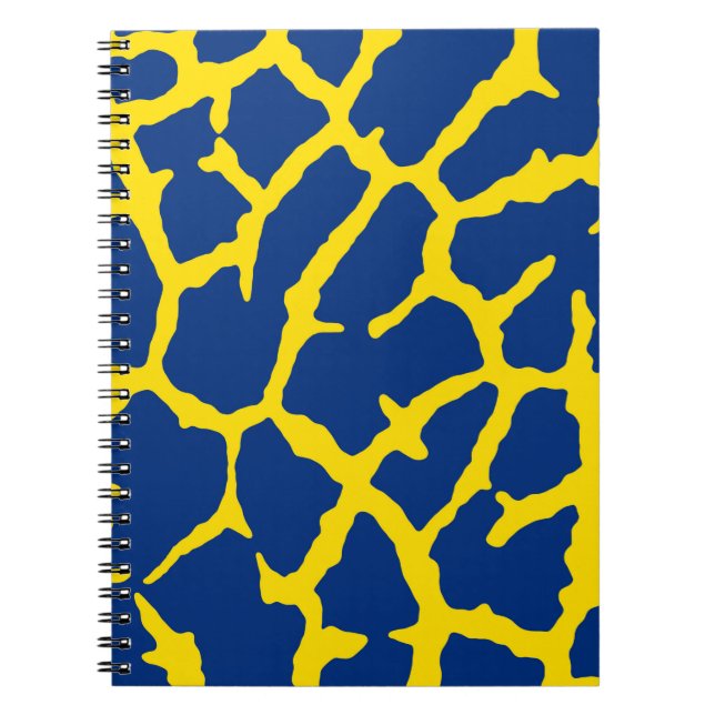 Carnet Impression Girafe Bleu Marine Jaune (Devant)