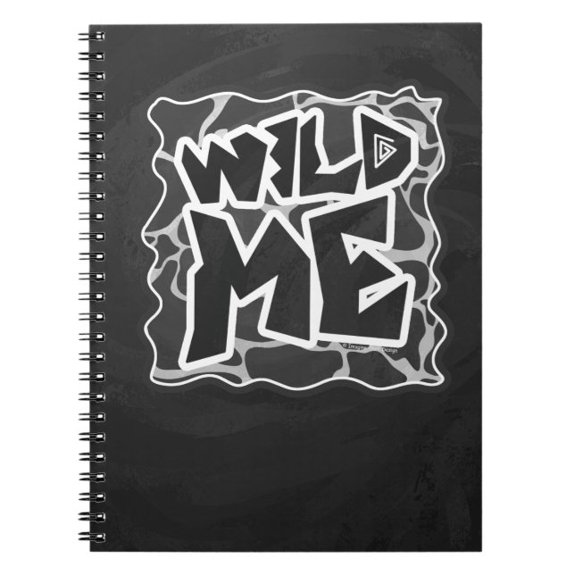 Carnet Impression Giraffe noir et gris clair (Devant)