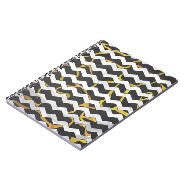 Carnet Impression Giraffe noir et jaune (Côté gauche)