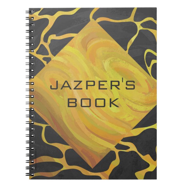 Carnet Impression Giraffe noir et jaune (Devant)