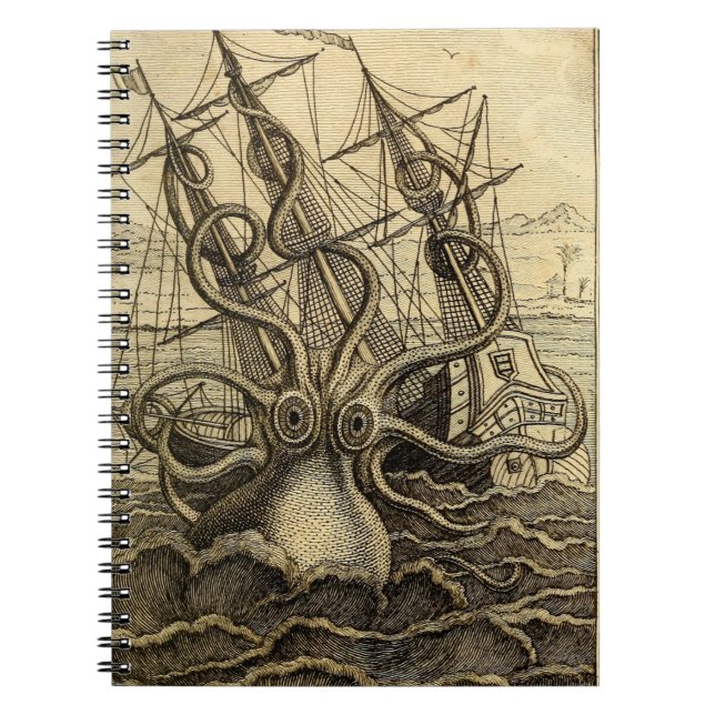 Carnet Impression Kraken Vintage (Devant)