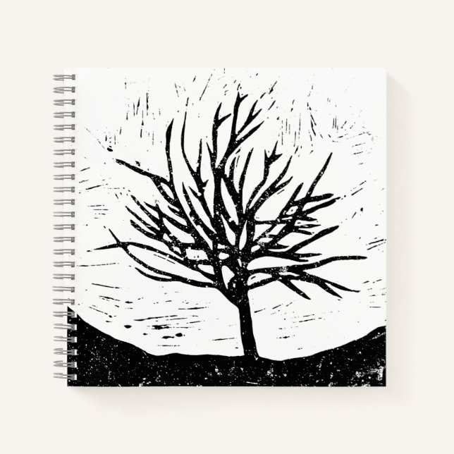 Carnet Impression linéaire automatique de l'arbre (Devant)