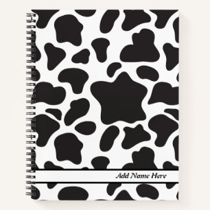 Carnet Impression moderne de vache noire et blanche