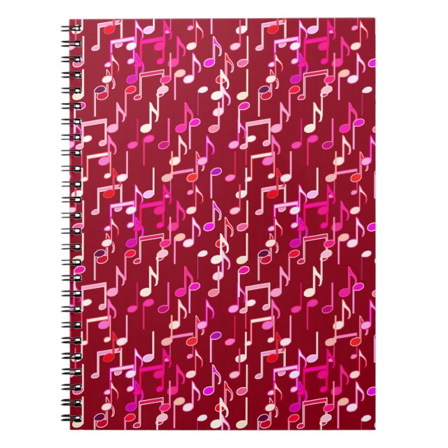Carnet Impression musicale - bordeaux, multi (Devant)