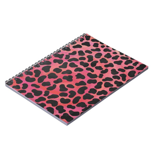 Carnet Impression noire et rouge dalmate (Côté gauche)