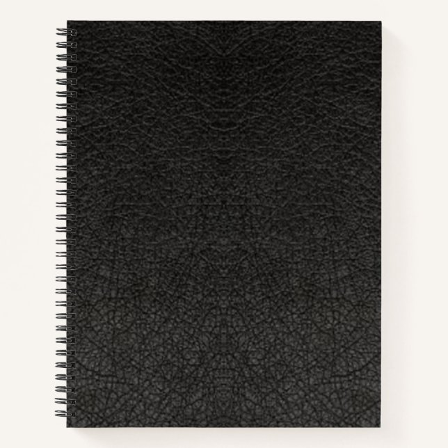 Carnet Impression numérique de cuir noir (Devant)