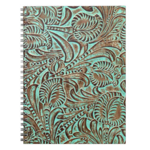Carnet Impression Occidentale à outils Turquoise et Choco