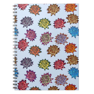 Carnet Impression Rose pointillée, Modèle Floral Moderne