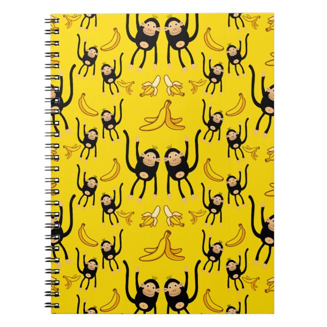 Carnet Impression singe mignon et banane (Devant)
