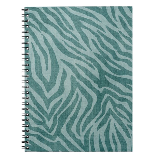 Carnet Impression turquoise vert Zebra (Devant)
