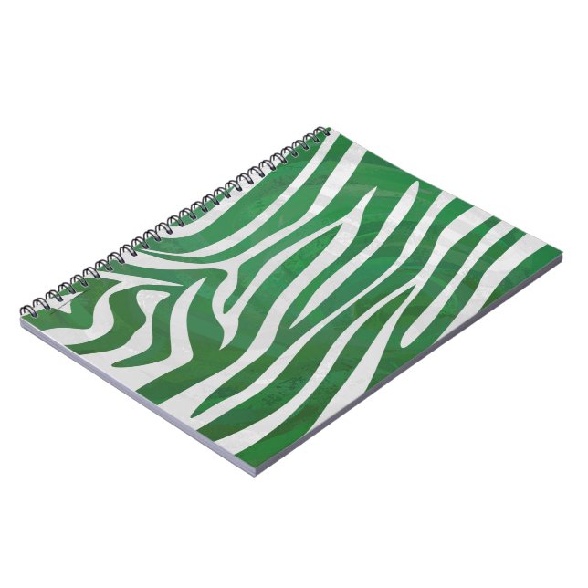 Carnet Impression verte et blanche Zebra (Côté gauche)