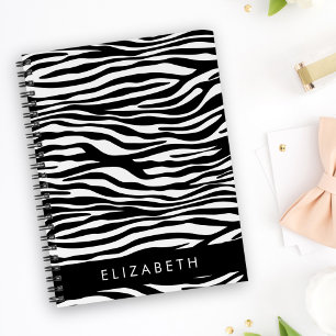 Carnet Impression Zèbre, Grilles, Noir Et Blanc, Votre No