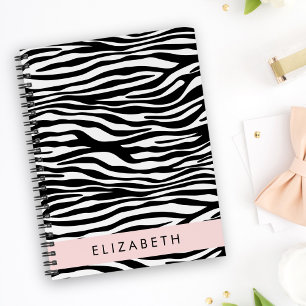 Carnet Impression Zèbre, Grilles, Noir Et Blanc, Votre No