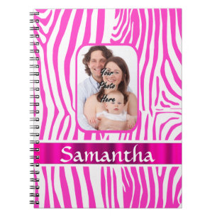 Carnet Impression zèbre rose